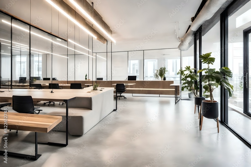 Fototapeta premium view of modern office AI generated