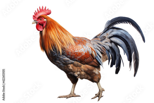 Photo rooster isolated on transparent background. Gallic rooster .
