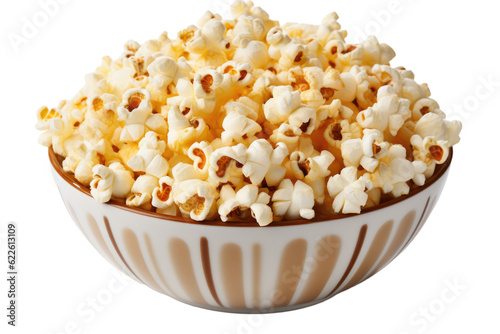bowl of popcorn isolated on transparent background