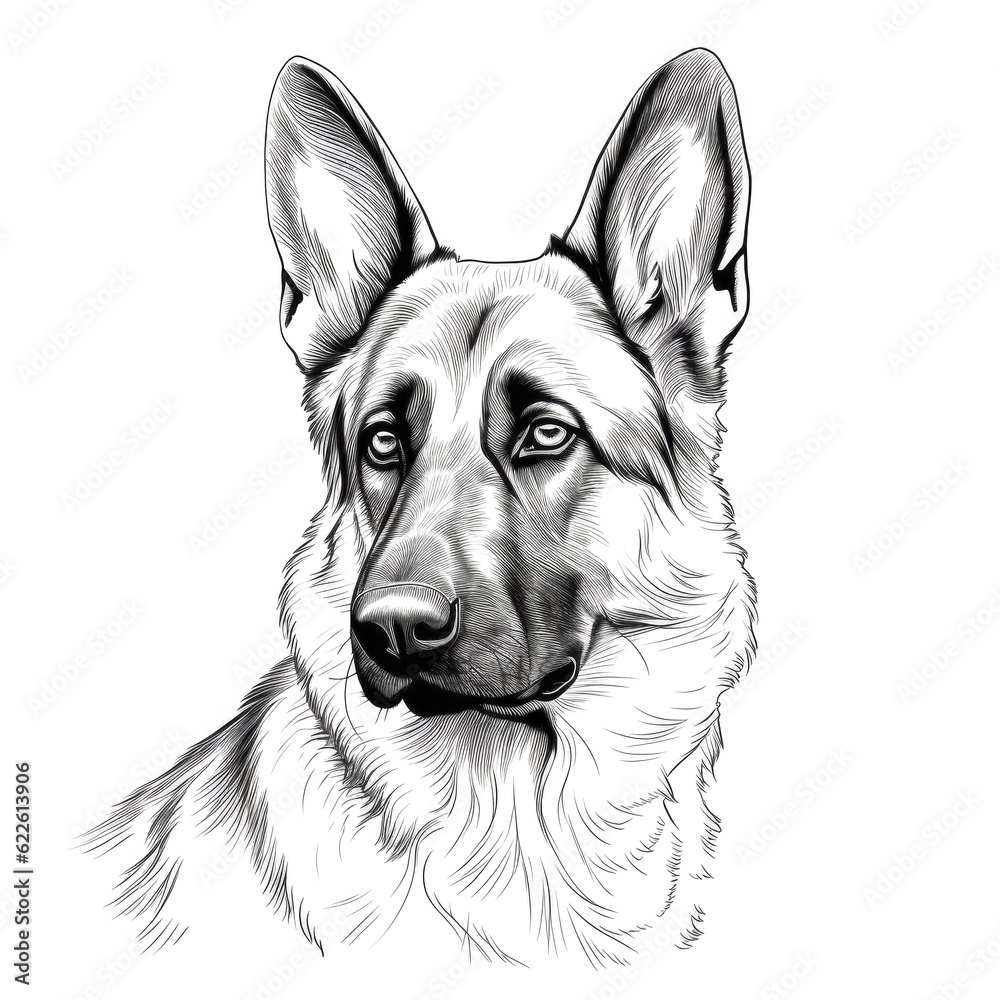 portrait German Shepherd Dog ai generated