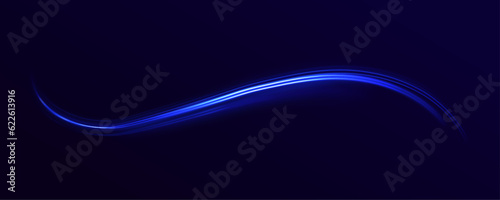 Abstract technology background concept.Motion speed and motion blur on dark blue background. Big data traffic visualization, dynamic high speed data streaming traffic. 