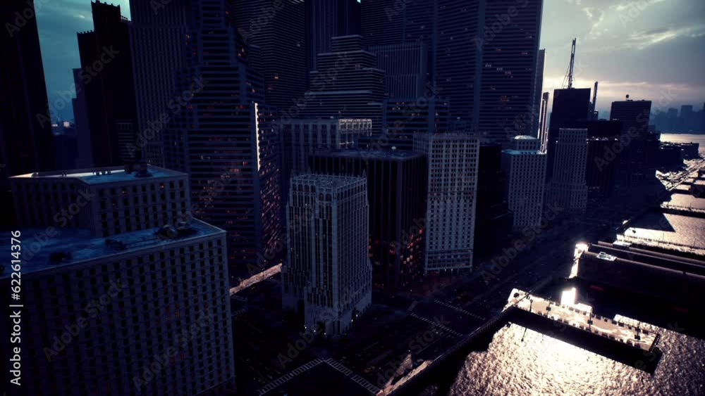 Aerial view of city skyscrapers Aerial view of city skyscrapers