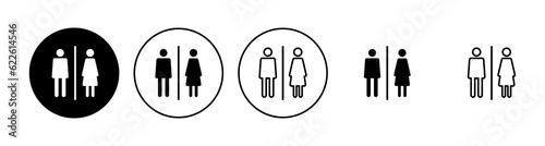 Toilet icon set. restrooms icon vector. bathroom sign. wc, lavatory