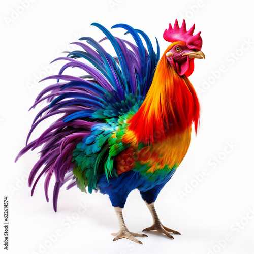 Gallo color arcobaleno