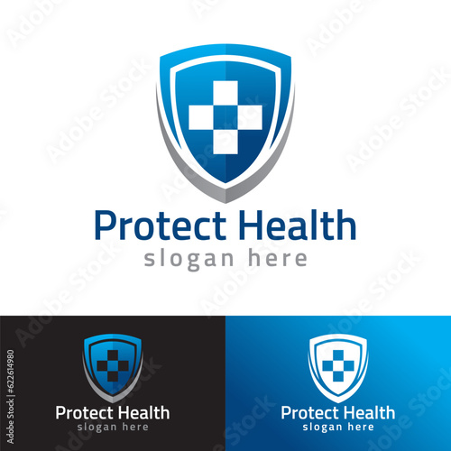 protect health care logo design vector template