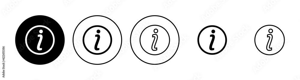 Info sign icon set. about us icon vector. Faq icon Info sign icon set. about us icon vector. Faq icon