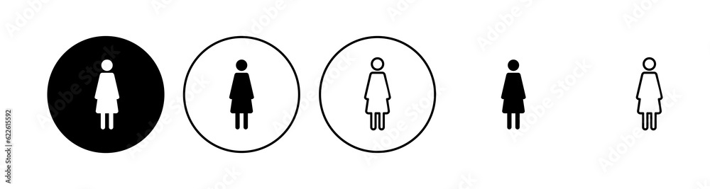 Female icon set. woman icon vector Female icon set. woman icon vector