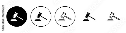 Gavel icon set. judge gavel icon vector. law icon vector. auction hammer