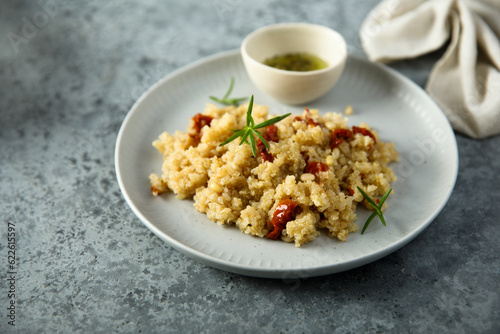 Quinoa with sun dried tomatoes