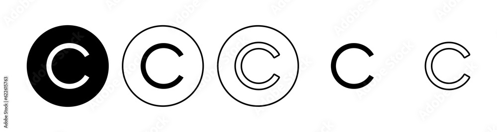Copyright icon set. copyright symbols