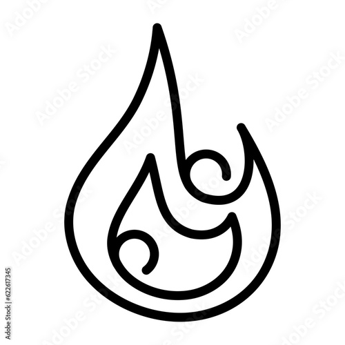 Simple fire light line icon. Stroke pictogram. Vector illustration isolated