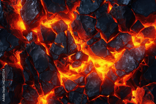 Abstract Volcanic Background: 3D Rendered Cooled Basaltic Lava. A Captivating Display of Nature's Power