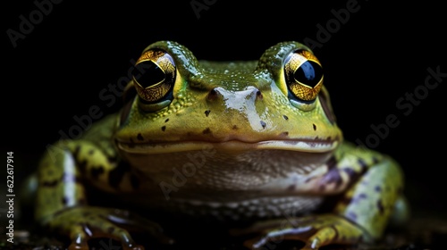 frog on black background © KWY