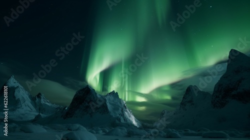 aurora borealis in the mountains © KWY