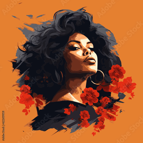 beautiful black wearing sun glasses woman fall vibes poster type style