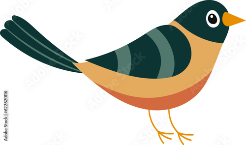bird in flat style, on white background vector