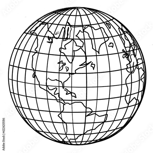 Hand drawn earth/globe (black pencil)