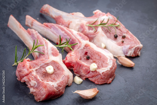 Raw lamb chop, food concept...