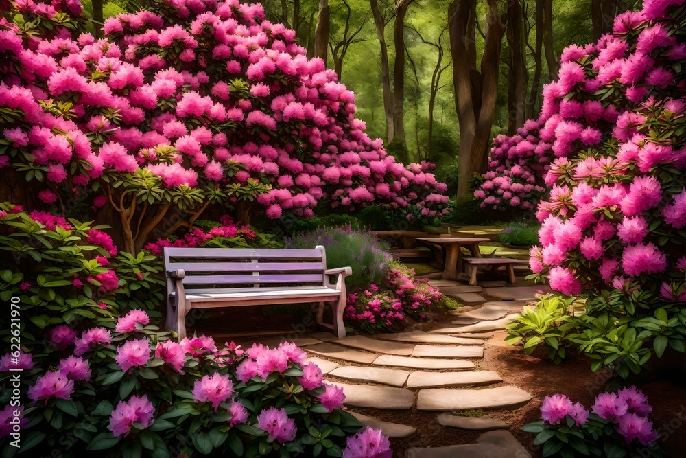 view of bench in the park AI generated view of bench in the park AI generated