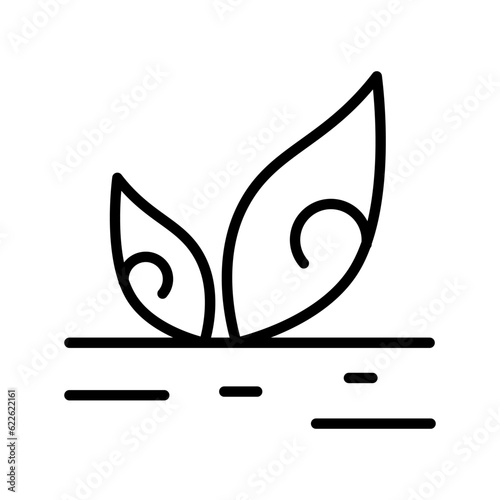 Ayurvedic element earth icon isolated on white. Vector ayurvedic icons thin linear style.