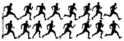 Runner silhouettes set, large pack of vector silhouette design, isolated white background © FutureFFX