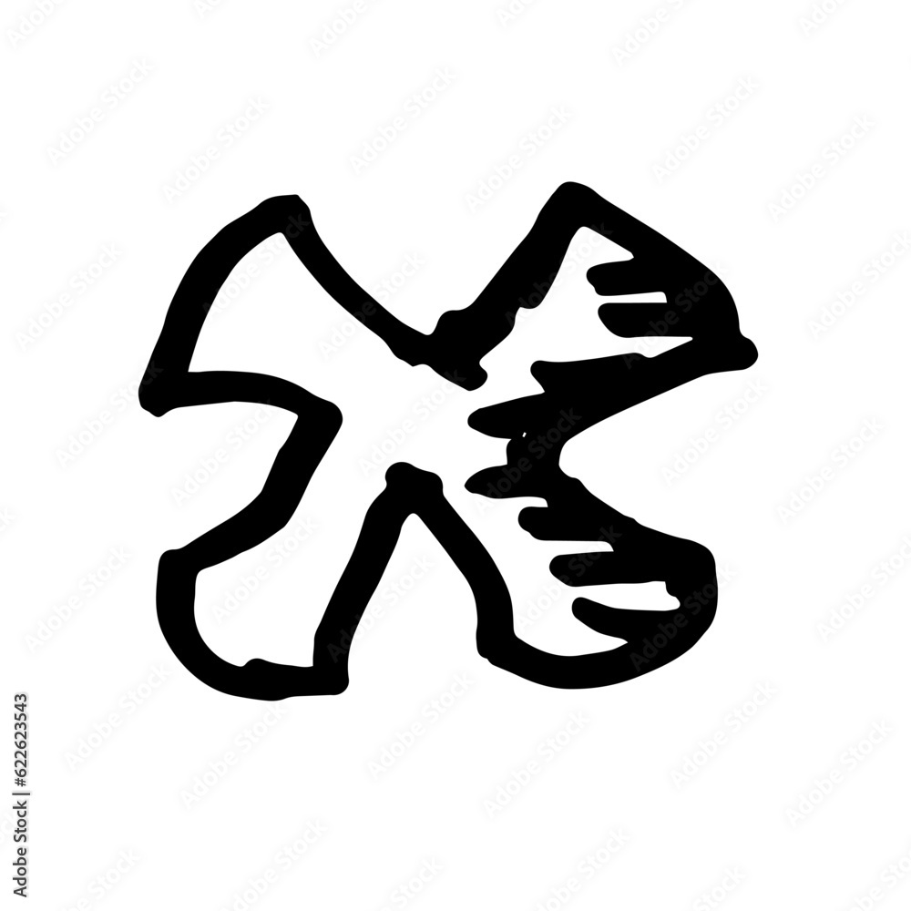 X symbol doodle hand drawing marker style X symbol doodle hand drawing marker style