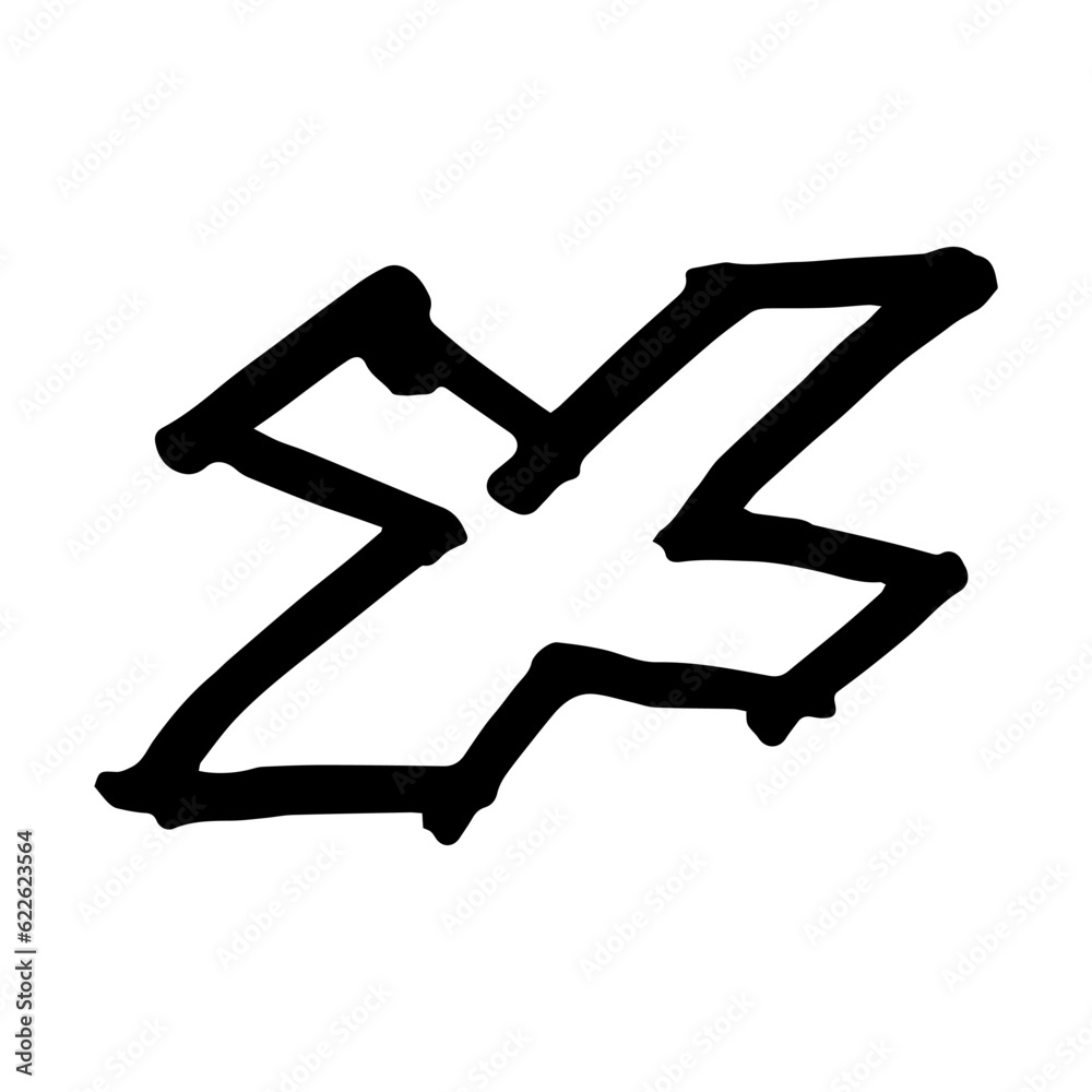 X symbol doodle hand drawing marker style X symbol doodle hand drawing marker style