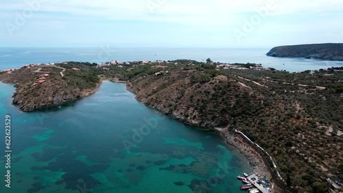 Aerial view of Casa Dali house of Salvador Dali and Port Lligat Village in Costa Brava photo