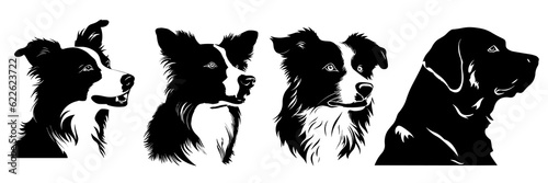 Photography Dog silhouettes set, large pack of vector silhouette design, isolated white back