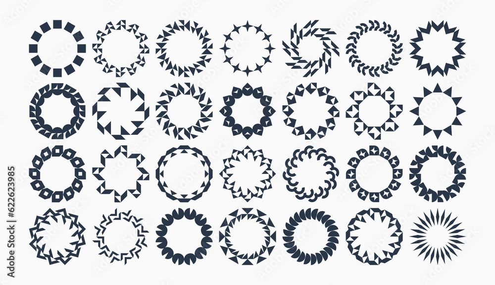 Set of element shape circle border logo design Set of element shape circle border logo design