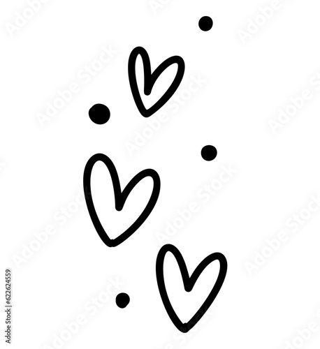 Vector abstract hand drawn texture cute cartoony hearts love expression sign doodle line stroke Pattern. To fill a void in a drawing valentine. Wedding movement curve directional emoticon effects