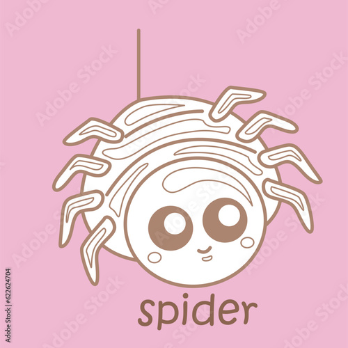 Alphabet S For Spider Vocabulary School Student Lesson Digital Stamp Outline photo