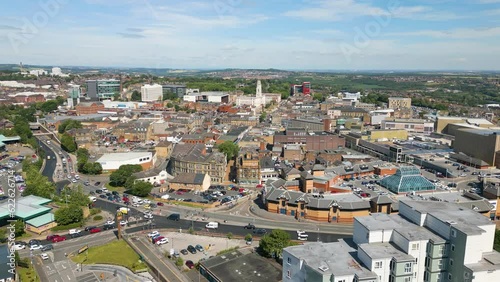 Aerial drone video of Barnsley in England