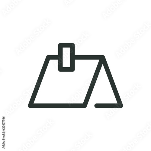 Rooftop isolated icon, roof with chimney vector icon with editable stroke