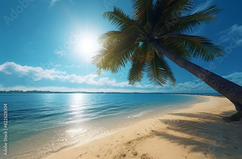 palm tree on the beach © emmaz