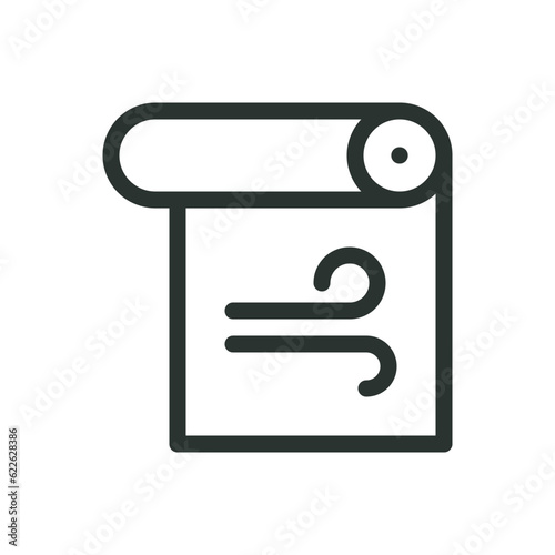 Windproof membrane isolated icon, windproof fabric roll line icon, diffusion roofing membrane vector symbol with editable stroke