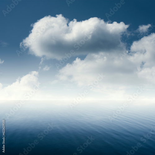 clouds over calm sea water