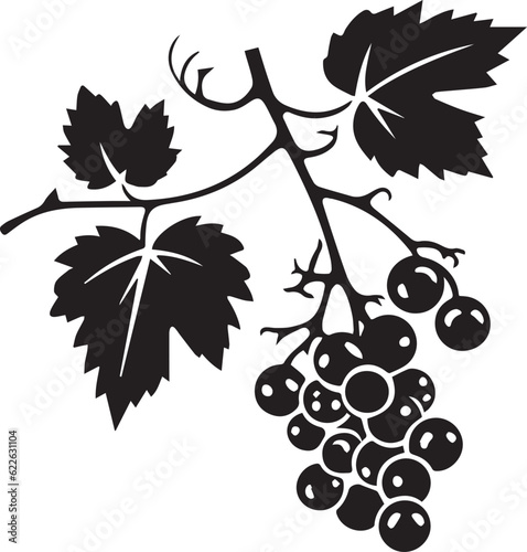 Red currant Black And White, Vector Template Set for Cutting and Printing