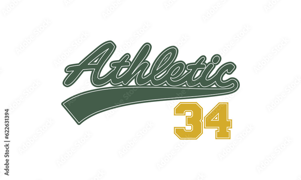 Naklejka premium Vector artwork in varsity vintage style, perfect for t-shirts and sweatshirts.