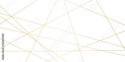 Golden abstract random chaotic liens on transparent background. Geometric lines with banner design background.