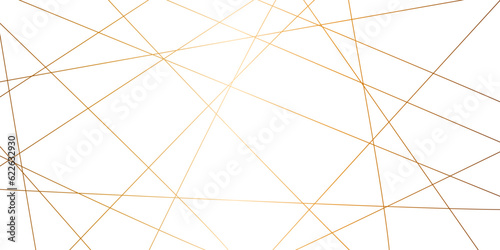 Golden abstract random chaotic liens on transparent background. Geometric lines with banner design background.