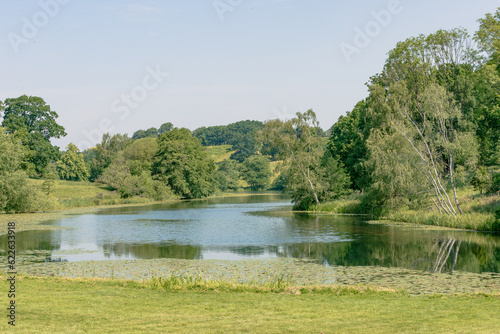 Obraz na plátně Staunton Harold, United Kingdom, June 11, 2023:The fishpond at Staunton Harold Hall, Leicestershire