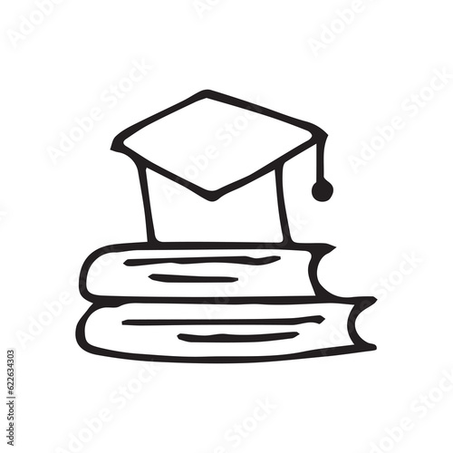 books. to read. education. teach. the science. knowledge. paper. print. archive. student. school. study. vector. on a white background. doodle. © AR_pic