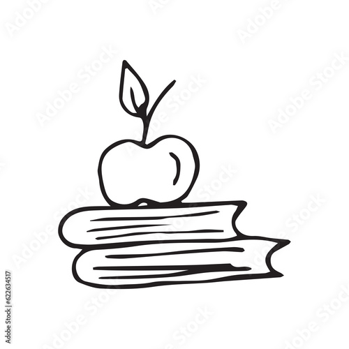 books. to read. education. teach. the science. knowledge. paper. print. archive. student. school. study. vector. on a white background. doodle.