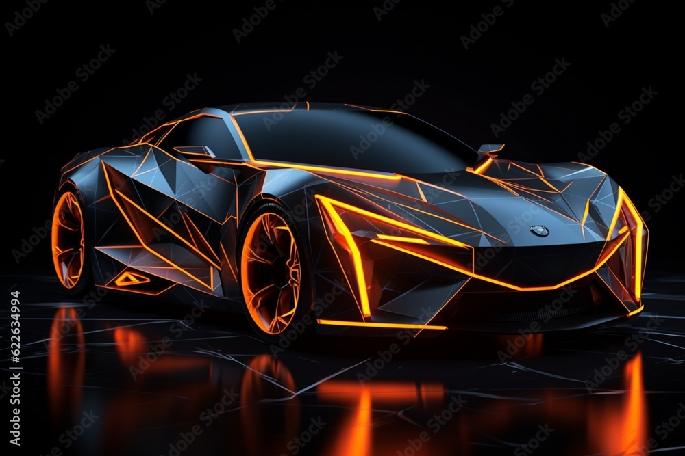 Abstract sport car. Ai generated.