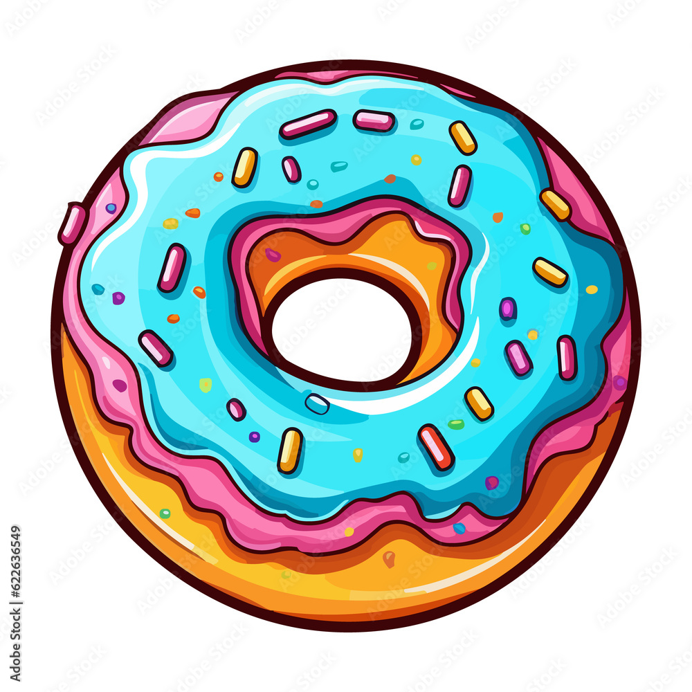 classic glazed donut sticker. Transparent background. Generative Ai classic glazed donut sticker. Transparent background. Generative Ai