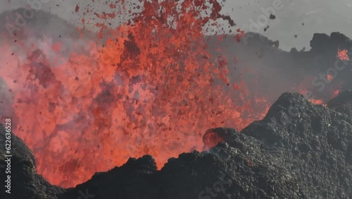 Lava shooting out of volcano in Iceland eruption in 2023