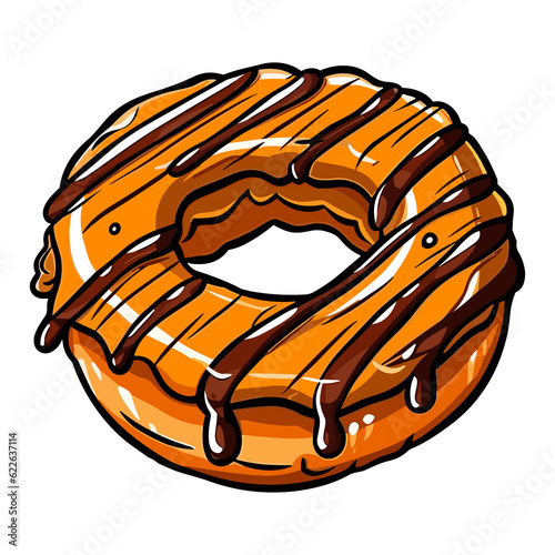 peanut butter and jellydonut clip art illustration. Transparent background. Generative Ai photo