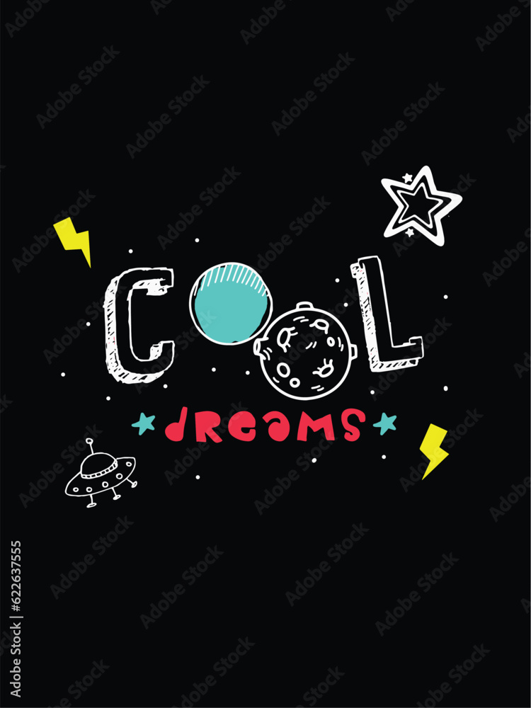 space galaxy doodle drawn with slogan for kids space galaxy doodle drawn with slogan for kids