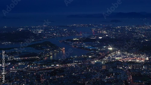 Wallpaper Mural 皿倉山から見る夜の北九州の街並み Torontodigital.ca